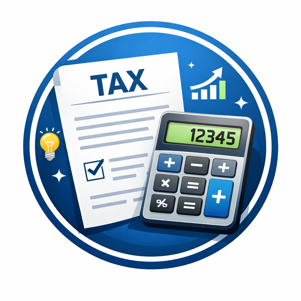 a piece of paper and calculator inside of a circle to symbolize smart tax filings-1 a piece of paper and calculator inside of a circle to symbolize smart tax filings-1